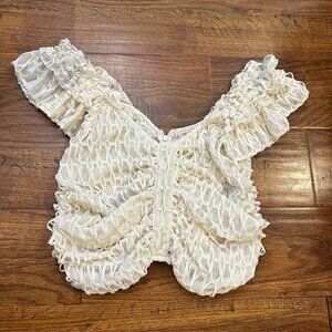 The Jerkins cropped shirred blouse